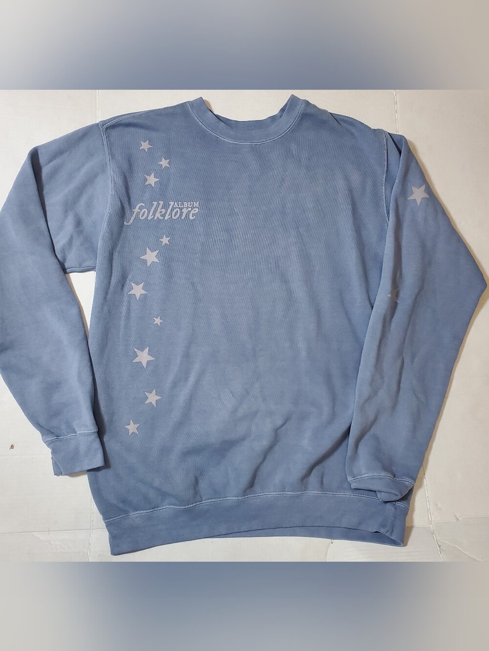 Taylor Swift Blue 'Folklore' Star Crewneck Sweatshirt XL